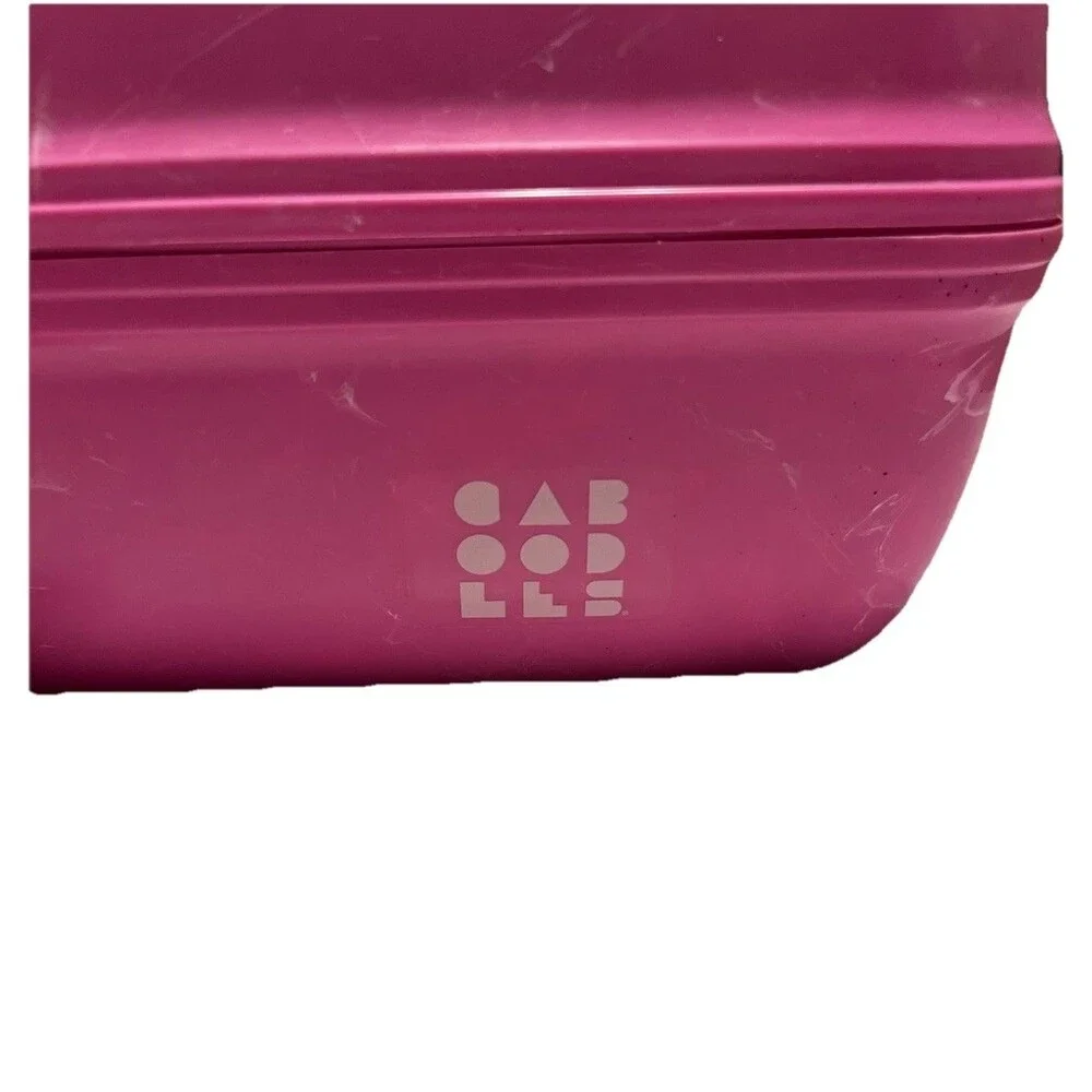 Vintage Caboodles Makeup Case Pink Marbled Train Travel Cosmetic Box Mirror USA